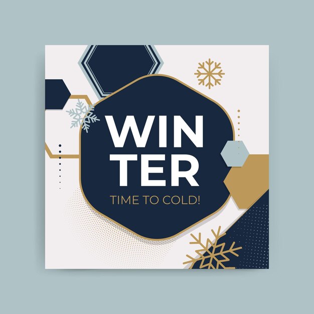 Geometric elegant winter cards