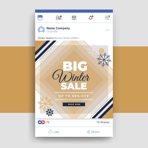 Geometric elegant winter facebook post