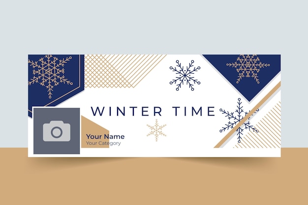 Geometric elegant winter facebook post