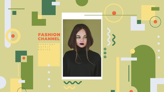 Free vector geometric fashion youtube channel art