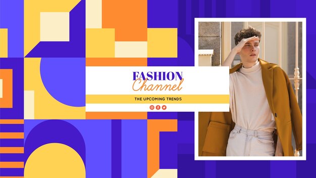 Geometric fashion youtube channel art