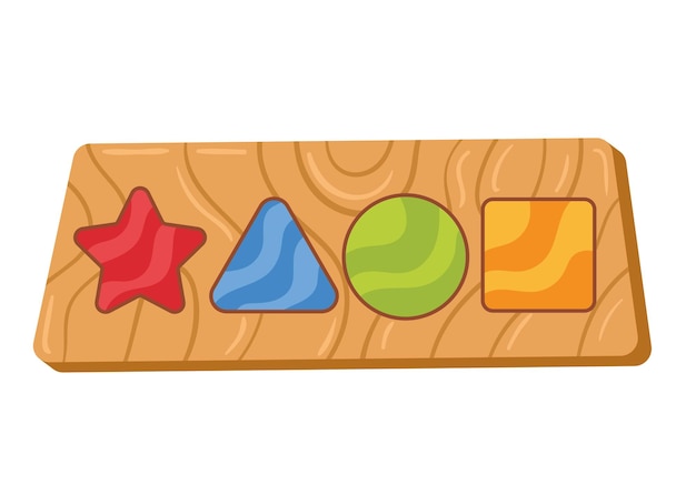 Free Vector geometric figures in colorful wooden toy