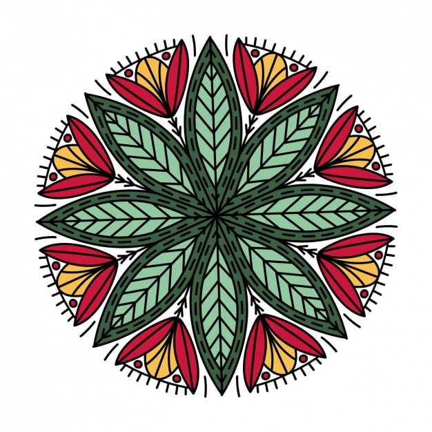 Free Vector geometric floral circle