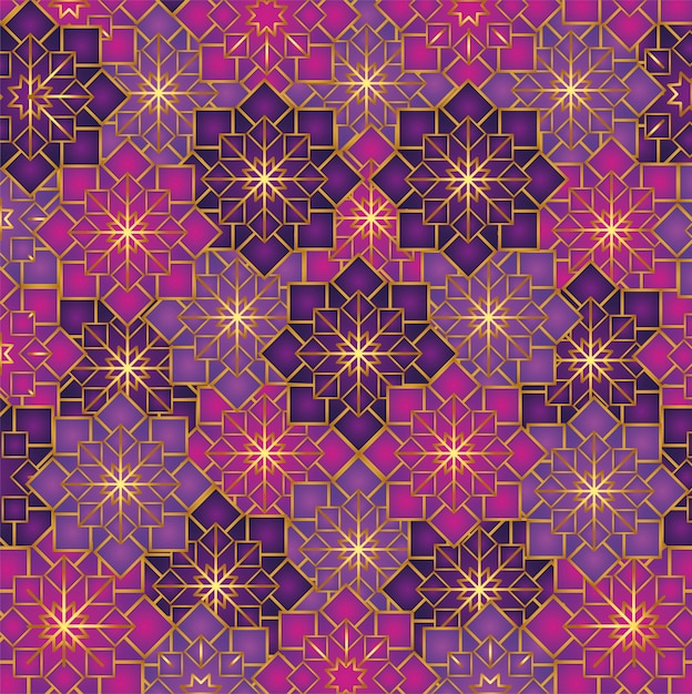 Free vector geometric flowers pattern decoration