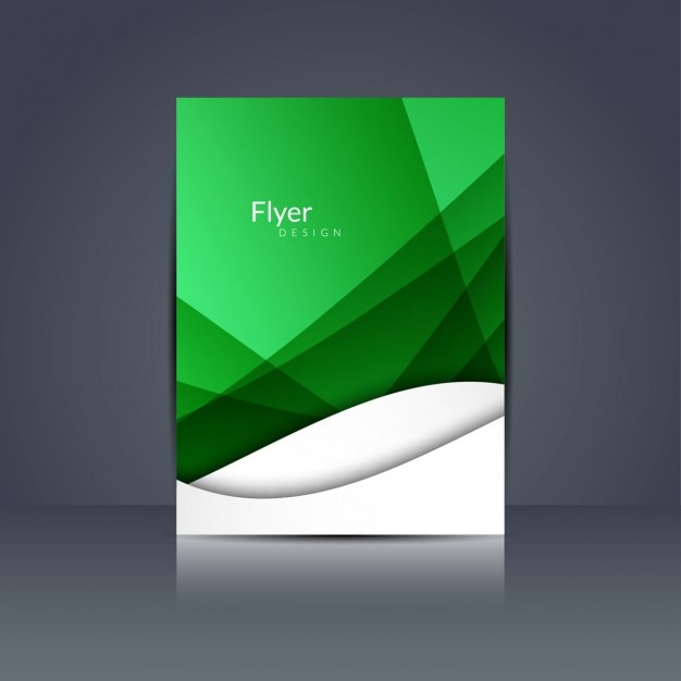 Free Vector geometric flyer, green color 