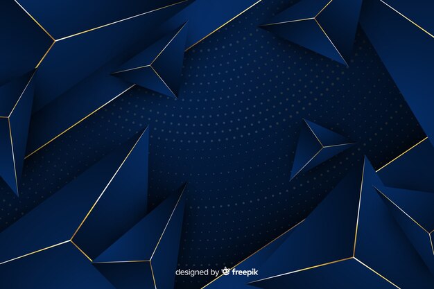 Geometric golden and blue background