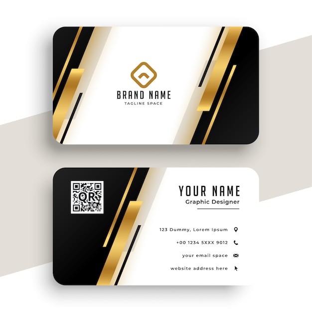 Free Vector geometric golden business card template design