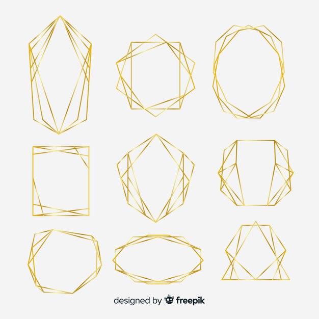 Geometric golden frame collection