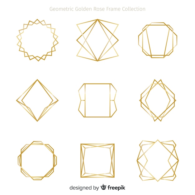 Geometric golden frame collection