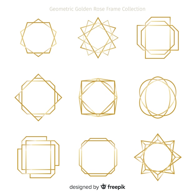 Geometric golden frame collection