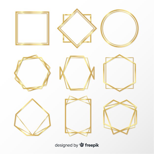 Geometric golden frame collection