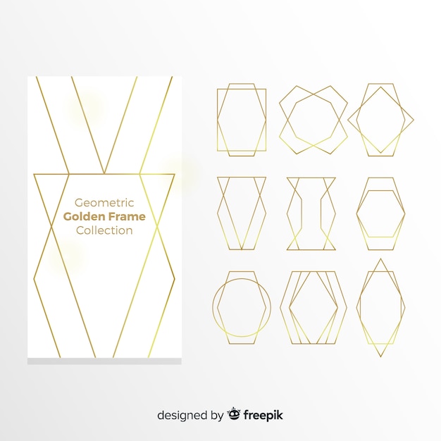 Geometric golden frame pack