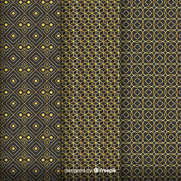 Geometric golden luxury pattern assemble