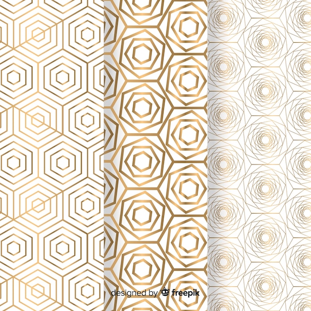 Geometric golden luxury pattern collection