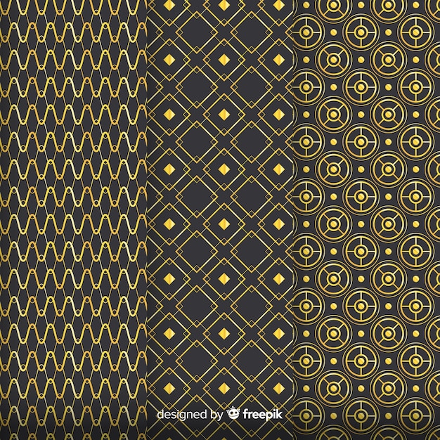 Geometric golden luxury pattern pack