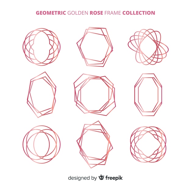 Geometric golden rose frame collection