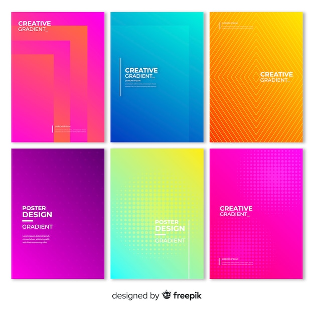 Geometric gradient poster collection