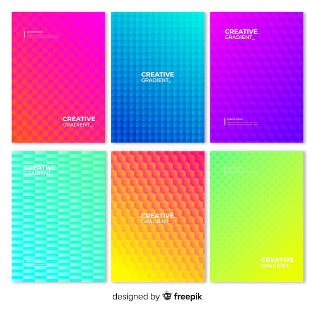 Geometric gradient poster collection