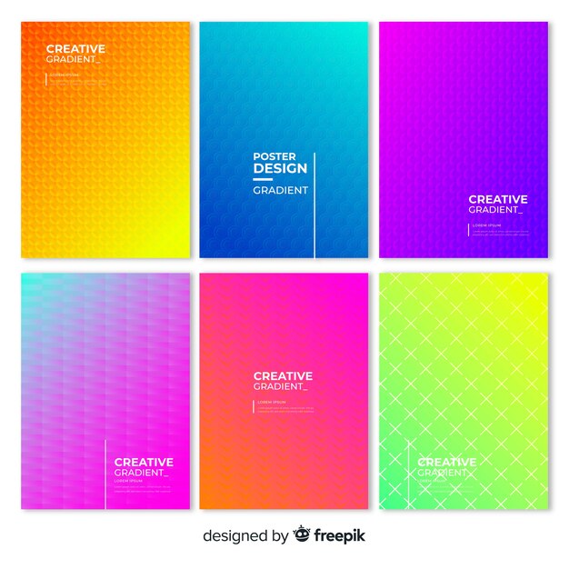 Geometric gradient poster collection