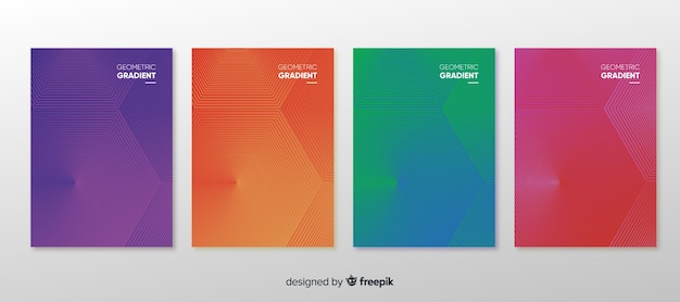 Geometric gradient poster collection