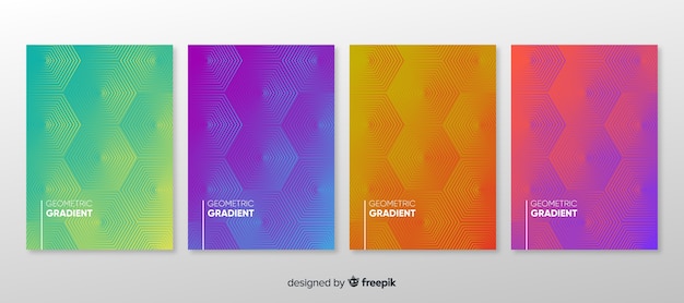 Geometric gradient poster collection