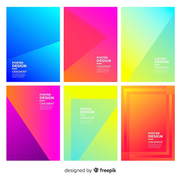 Geometric gradient poster template