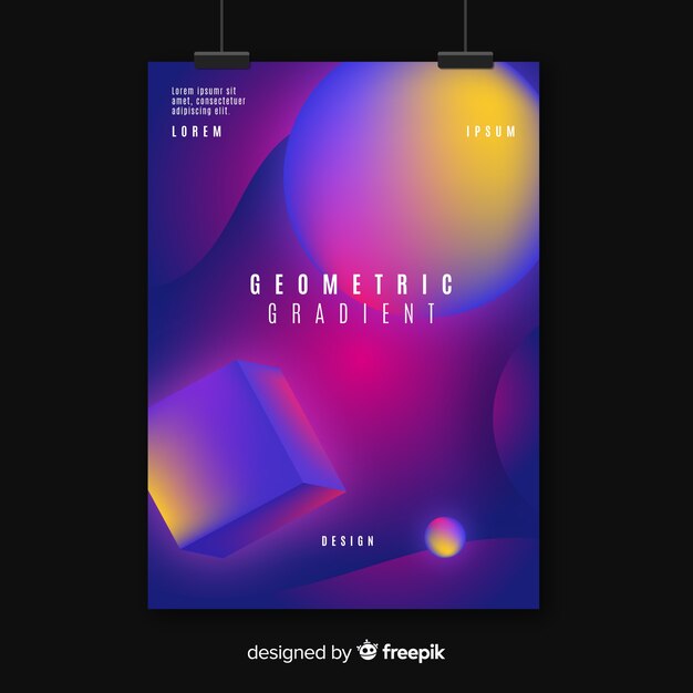 Geometric gradient poster template