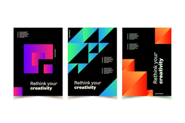 Geometric gradient shapes cover collection