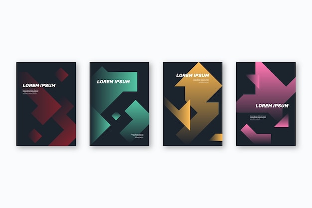 Free Vector geometric gradient shapes covers