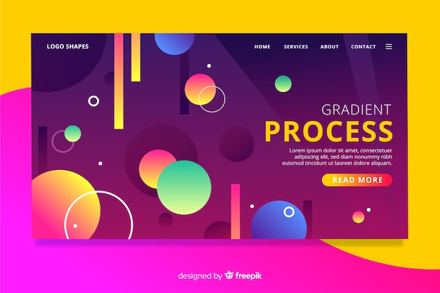 Geometric gradient shapes landing page