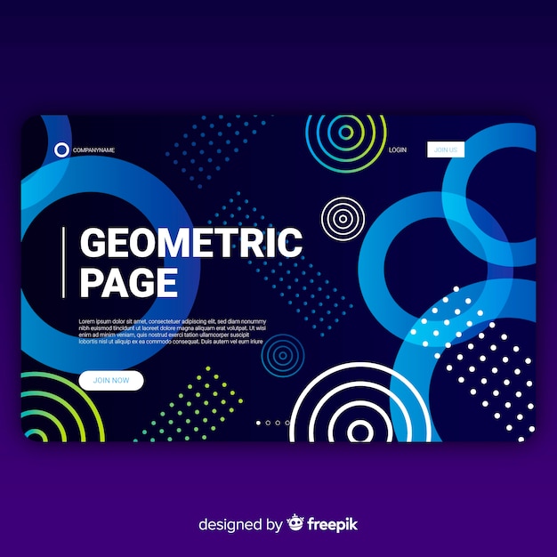 Geometric gradient shapes landing page