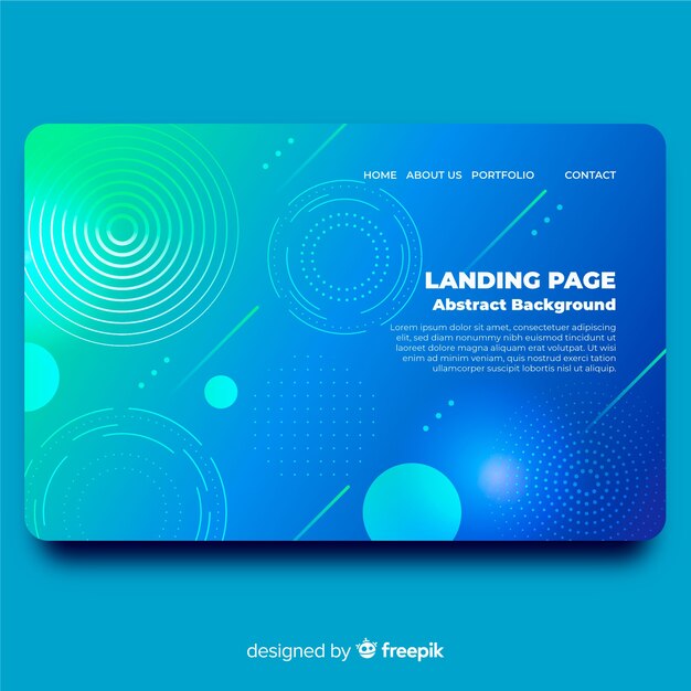 Geometric gradient shapes landing page