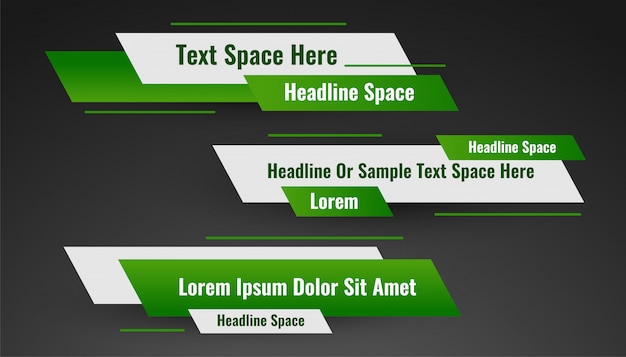 Free vector geometric green lower third banner template design