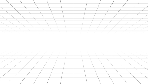 Free Vector geometric grid line pattern perspective on white background