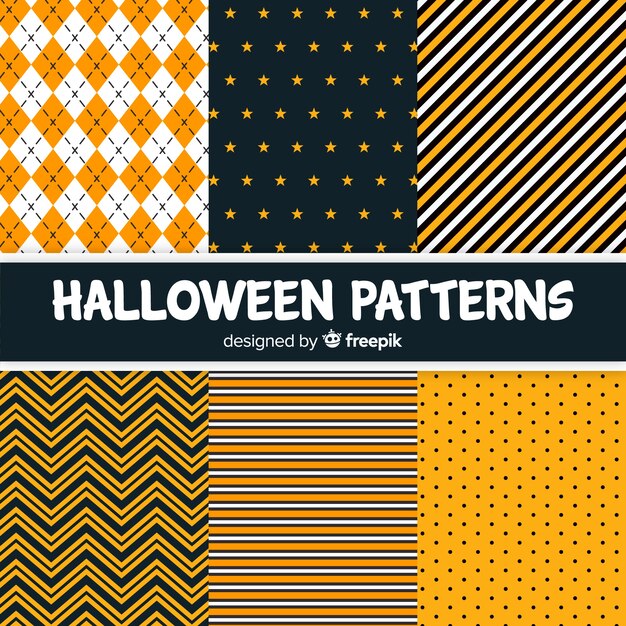 Geometric halloween pattern collection