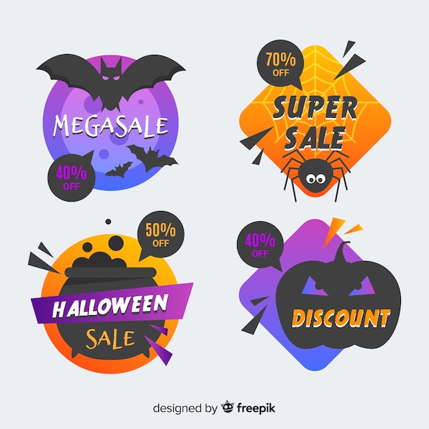 Geometric halloween sale badge collection