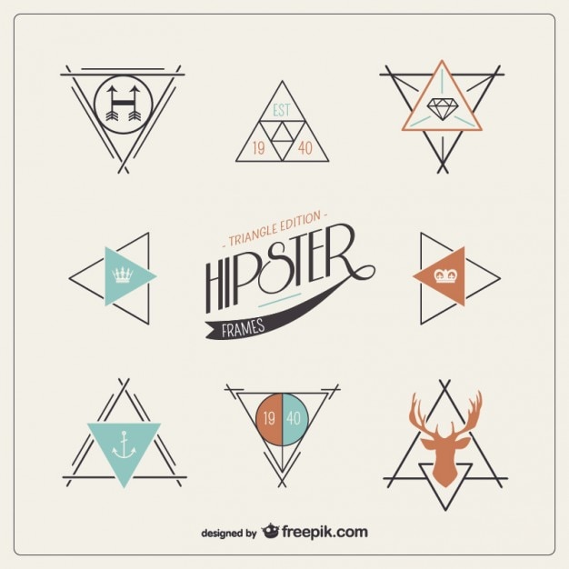 Free Vector geometric hipster logos