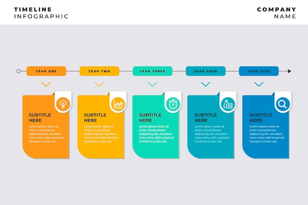 Geometric infographic with timeline