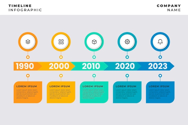 Geometric infographic with timeline