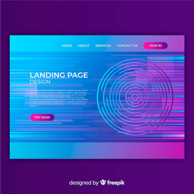 Geometric landing page