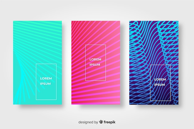 Geometric lines brochure set