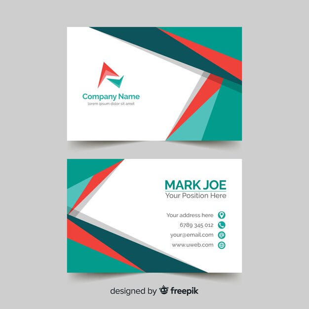 Geometric lines business card template