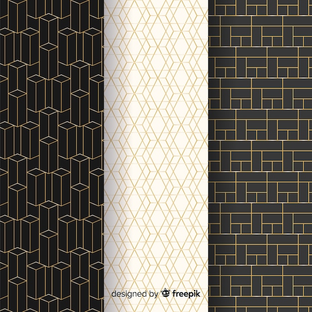 Free vector geometric luxury pattern collection