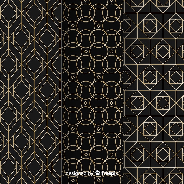 Free Vector geometric luxury pattern collection