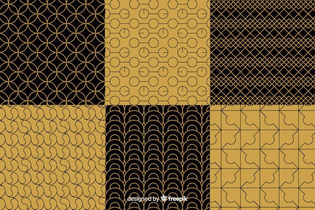 Free vector geometric luxury pattern collection