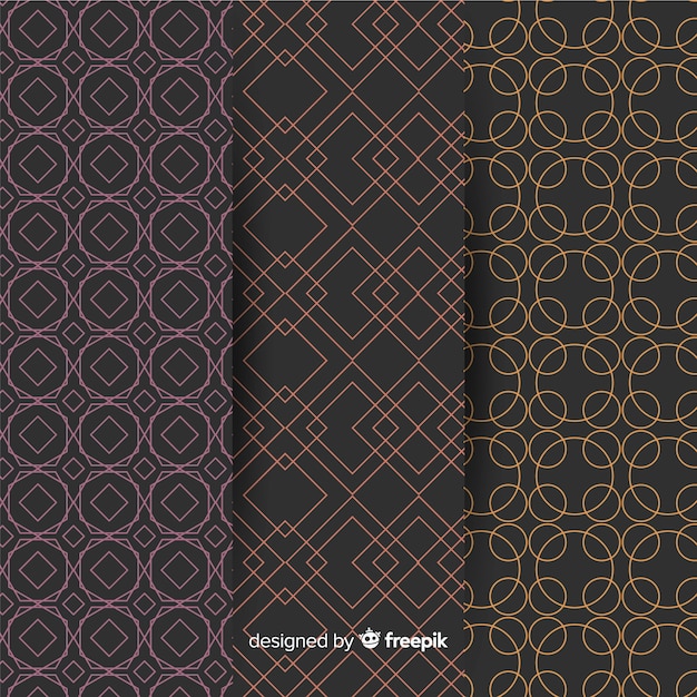 Free Vector geometric luxury pattern collection