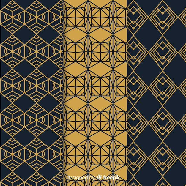 Geometric luxury pattern set