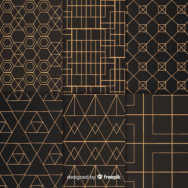 Geometric luxury pattern set