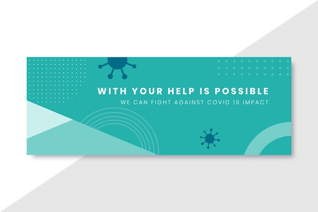 Geometric minimalist coronavirus facebook cover