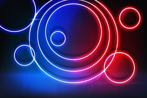 Geometric models neon lights background